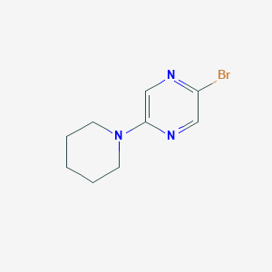 Chemical structure of 2-Bromo-5-(piperidin-1-yl)pyrazine