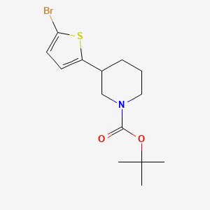 Chemical structure of 2-Bromo-5-(N-Boc-piperidin-3-yl)thiophene