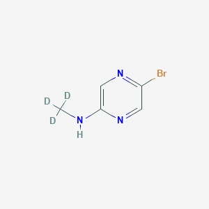 Chemical structure of 2-Bromo-5-(methyl-d3-amino)pyrazine