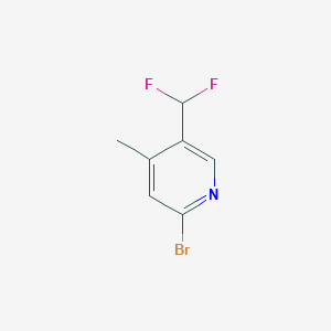 Chemical structure of 2-Bromo-5-(difluoromethyl)-4-methylpyridine