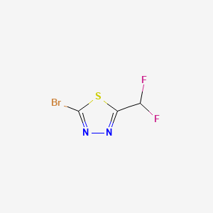 Chemical structure of 2-Bromo-5-(difluoromethyl)-1,3,4-thiadiazole