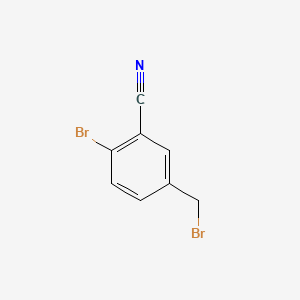 Chemical structure of 2-Bromo-5-(bromomethyl)benzonitrile
