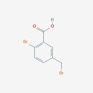 Chemical structure of 2-Bromo-5-(Bromomethyl)Benzoic Acid