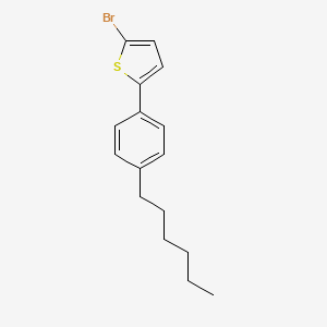 Chemical structure of 2-Bromo-5-(4-hexylphenyl)thiophene