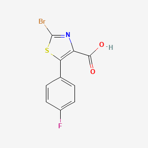 Chemical structure of 2-Bromo-5-(4-fluorophenyl)thiazole-4-carboxylic acid