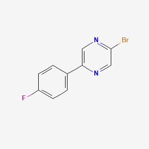 Chemical structure of 2-Bromo-5-(4-fluorophenyl)pyrazine