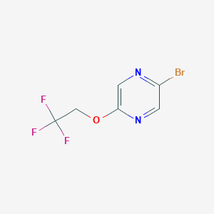 Chemical structure of 2-Bromo-5-(2,2,2-trifluoroethoxy)pyrazine