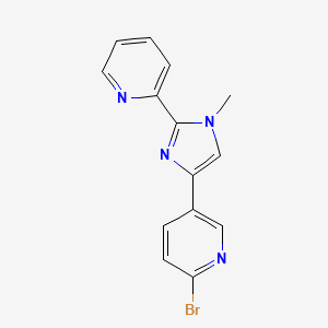 Chemical structure of 2-BROMO-5-(1-METHYL-2-(PYRIDIN-2-YL)-1H-IMIDAZOL-4-YL)PYRIDINE