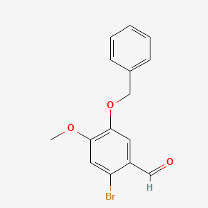 Chemical structure of 2-Bromo-4-Methoxy-5-(Benzyloxy)Benzaldehyde