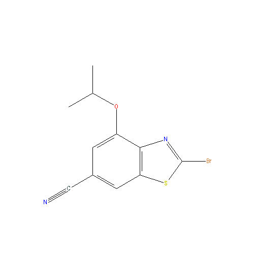 Chemical structure of 2-Bromo-4-isopropoxybenzo[d]thiazole-6-carbonitrile