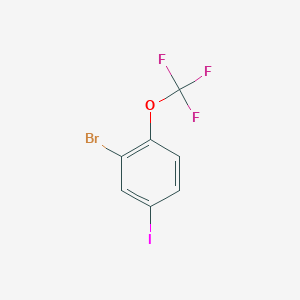 Chemical structure of 2-Bromo-4-Iodo-1-(Trifluoromethoxy)Benzene