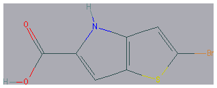 Chemical structure of 2-bromo-4H-thieno[3,2-b]pyrrole-5-carboxylic acid