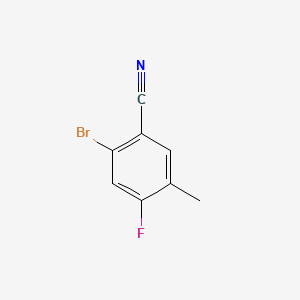 Chemical structure of 2-bromo-4-fluoro-5-methylbenzonitrile