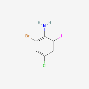 Chemical structure of 2-Bromo-4-chloro-6-iodoaniline