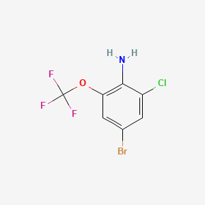 Chemical structure of 2-Bromo-4-chloro-6-(trifluoromethoxy)aniline
