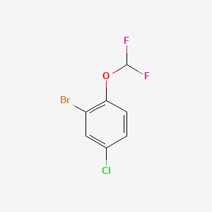 Chemical structure of 2-Bromo-4-chloro-1-(difluoromethoxy)benzene