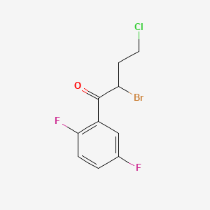 Chemical structure of 2-Bromo-4-chloro-1-(2,5-difluorophenyl)butan-1-one