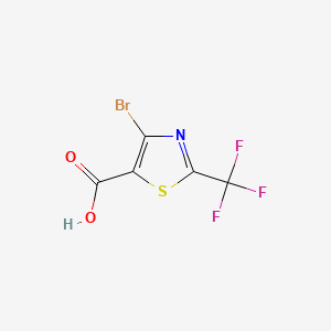 Chemical structure of 2-Bromo-4-(trifluoromethyl)thiazole-5-carboxylic Acid