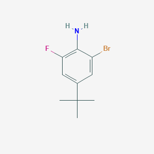 Chemical structure of 2-Bromo-4-(tert-butyl)-6-fluoroaniline