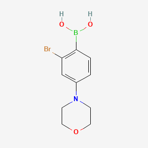 Chemical structure of 2-Bromo-4-(morpholino)phenylboronic acid