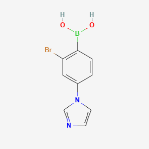 Chemical structure of 2-Bromo-4-(imidazol-1-yl)phenylboronic acid