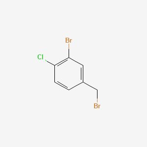 Chemical structure of 2-Bromo-4-(bromomethyl)-1-chlorobenzene