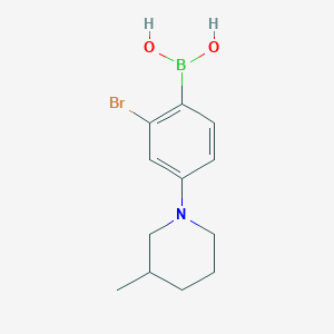 Chemical structure of 2-Bromo-4-(3-methylpiperidin-1-yl)phenylboronic acid