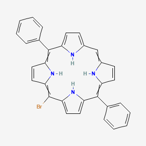 Chemical structure of 2-Bromo-4-(3-(pyridin-2-yl)-1-trityl-1H-pyrazol-4-yl)pyridine