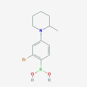 Chemical structure of 2-Bromo-4-(2-methylpiperidin-1-yl)phenylboronic acid