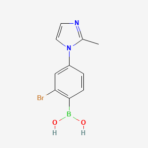 Chemical structure of 2-Bromo-4-(2-methylimidazol-1-yl)phenylboronic acid