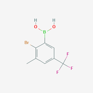 Chemical structure of 2-Bromo-3-methyl-5-trifluoromethylphenylboronic acid