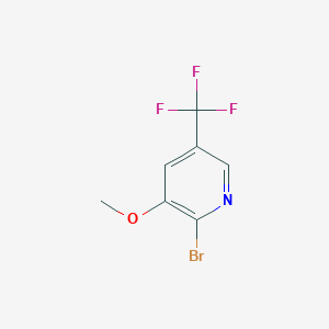 Chemical structure of 2-Bromo-3-methoxy-5-(trifluoromethyl)pyridine