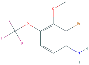 Chemical structure of 2-Bromo-3-methoxy-4-(trifluoromethoxy)aniline