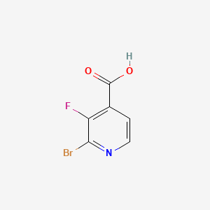 Chemical structure of 2-bromo-3-fluoropyridine-4-carboxylic acid