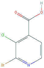 Chemical structure of 2-Bromo-3-chloroisonicotinic Acid