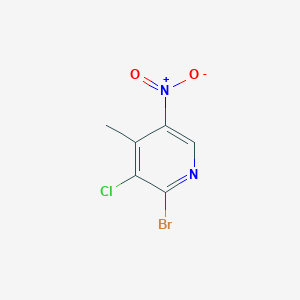 Chemical structure of 2-Bromo-3-chloro-4-methyl-5-nitropyridine