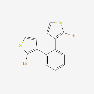 Chemical structure of 2-bromo-3-(2-(2-bromothiophen-3-yl)phenyl)thiophene