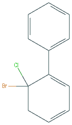 Chemical structure of 2-bromo-2-chloro-1,1-biphenyl