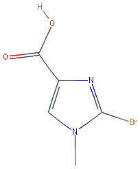Chemical structure of 2-Bromo-1-methyl-1H-imidazole-4-carboxylic acid
