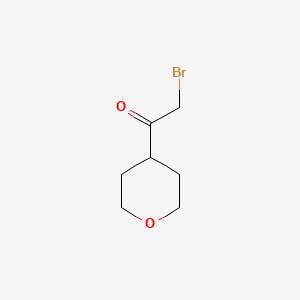 Chemical structure of 2-Bromo-1-(oxan-4-yl)ethan-1-one