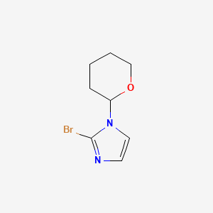 Chemical structure of 2-bromo-1-(oxan-2-yl)-1H-imidazole