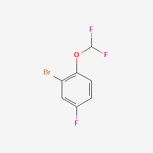 Chemical structure of 2-bromo-1-(difluoromethoxy)-4-fluorobenzene