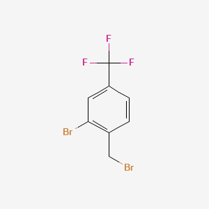 Chemical structure of 2-Bromo-1-(bromomethyl)-4-(trifluoromethyl)benzene