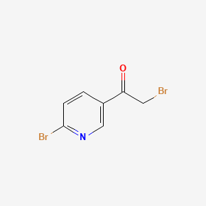 Chemical structure of 2-Bromo-1-(6-bromopyridin-3-yl)ethanone