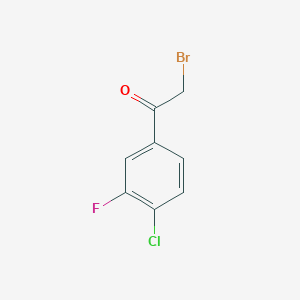 Chemical structure of 2-Bromo-1-(4-chloro-3-fluorophenyl)ethanone