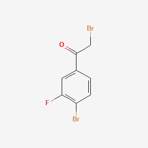 Chemical structure of 4-Bromo-3-fluorophenacyl bromide
