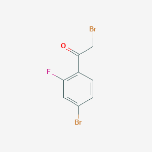 Chemical structure of 2-Bromo-1-(4-bromo-2-fluorophenyl)ethanone