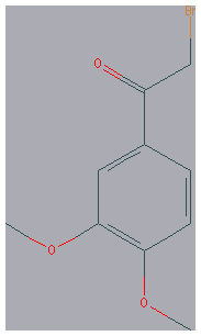 Chemical structure of 2-bromo-1-(3,4-dimethoxyphenyl)ethanone