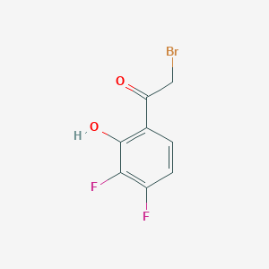 Chemical structure of 2-Bromo-1-(3,4-difluoro-2-hydroxyphenyl)ethan-1-one