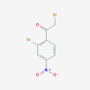 Chemical structure of 2-Bromo-1-(2-bromo-4-nitrophenyl)ethanone